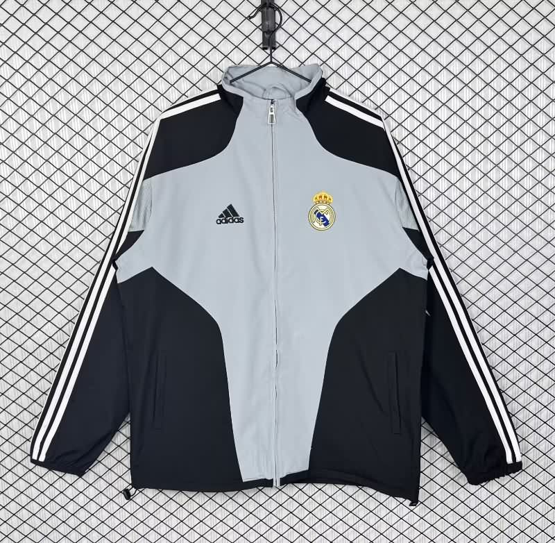 AAA(Thailand) Real Madrid 25/26 Grey Soccer Windbreaker 02
