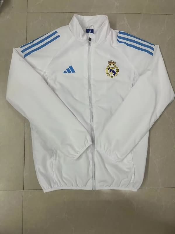 AAA(Thailand) Real Madrid 25/26 White Soccer Windbreaker 04