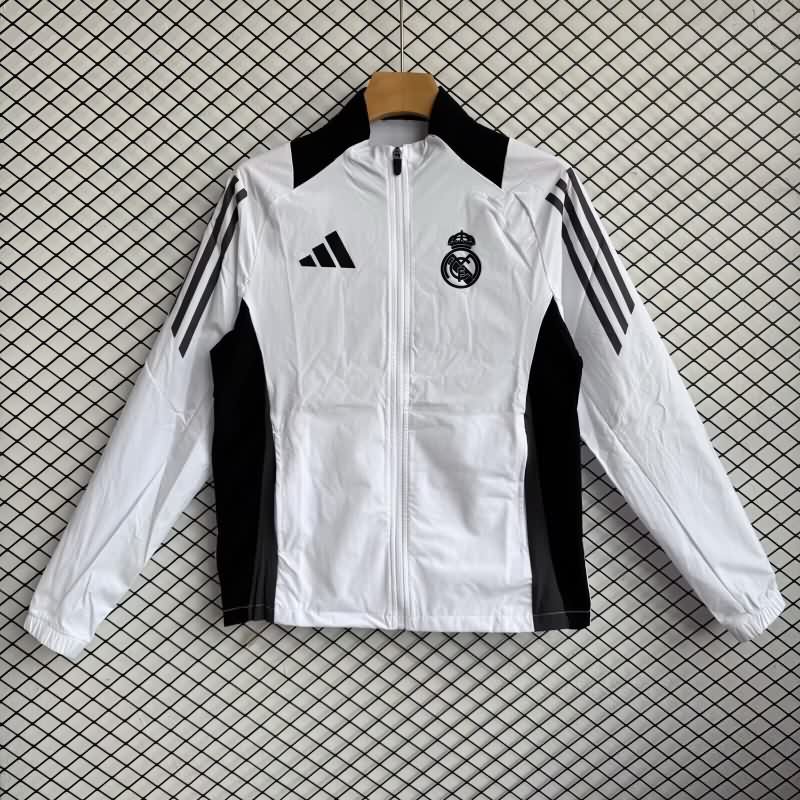 AAA(Thailand) Real Madrid 25/26 White Soccer Windbreaker 06