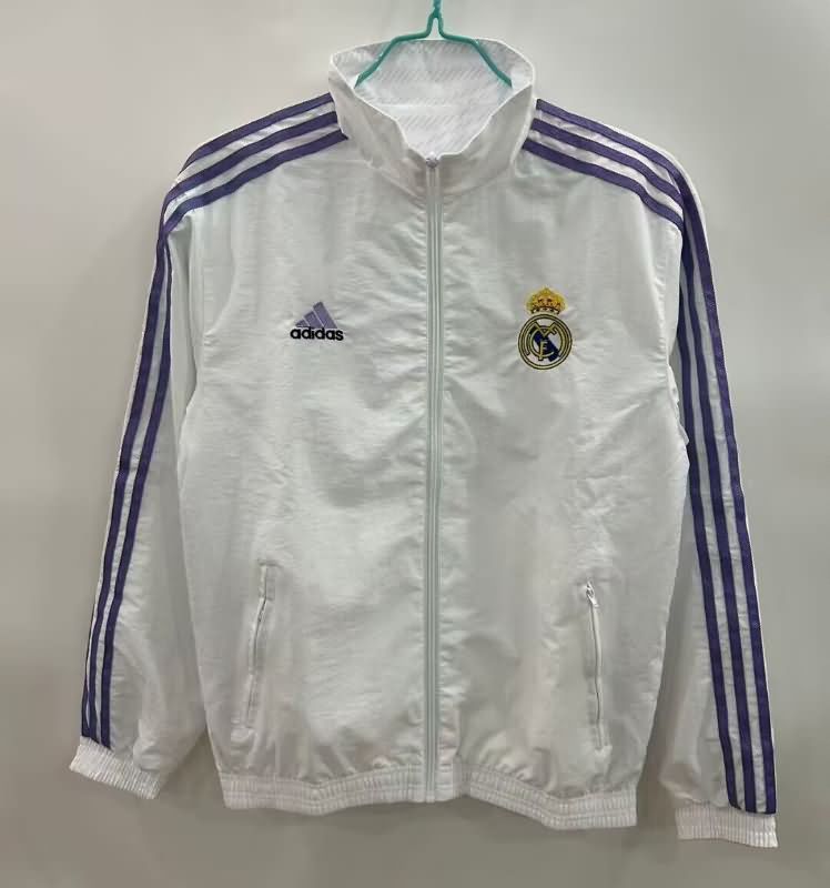 AAA(Thailand) Real Madrid 25/26 White White Reversible Soccer Windbreaker