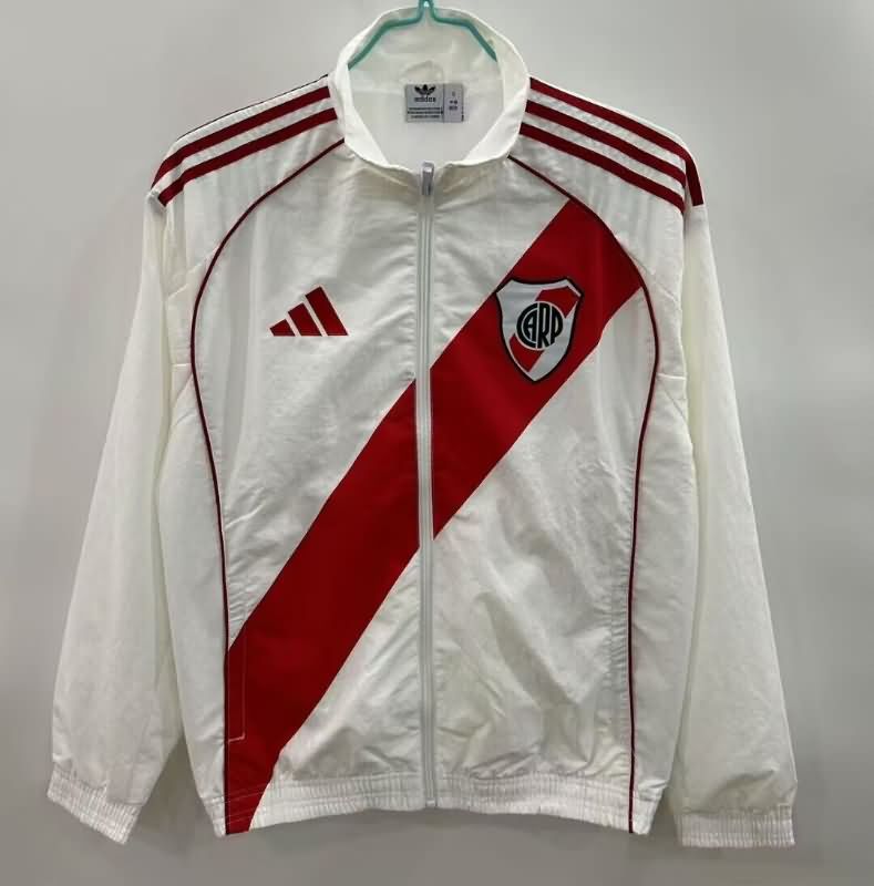 AAA(Thailand) River Plate 2025 White Soccer Windbreaker