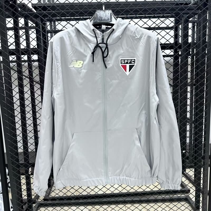 AAA(Thailand) Sao Paulo 2025 Grey Soccer Windbreaker