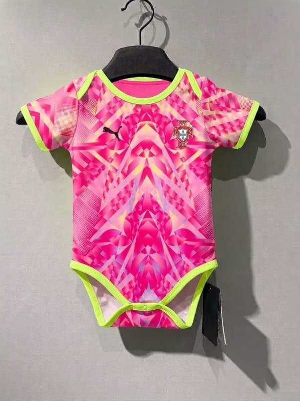AAA(Thailand) Portugal 2026 Goalkeeper Pink Baby Soccer Jerseys AAA(Thailand) Portugal 2026 Goalkeeper Pink Baby Soccer Jerseys