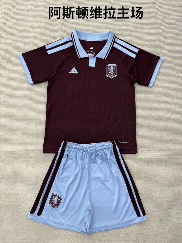 Aston Villa 26/27 Kids Home Soccer Jersey And Shorts Aston Villa 26/27 Kids Home Soccer Jersey And Shorts