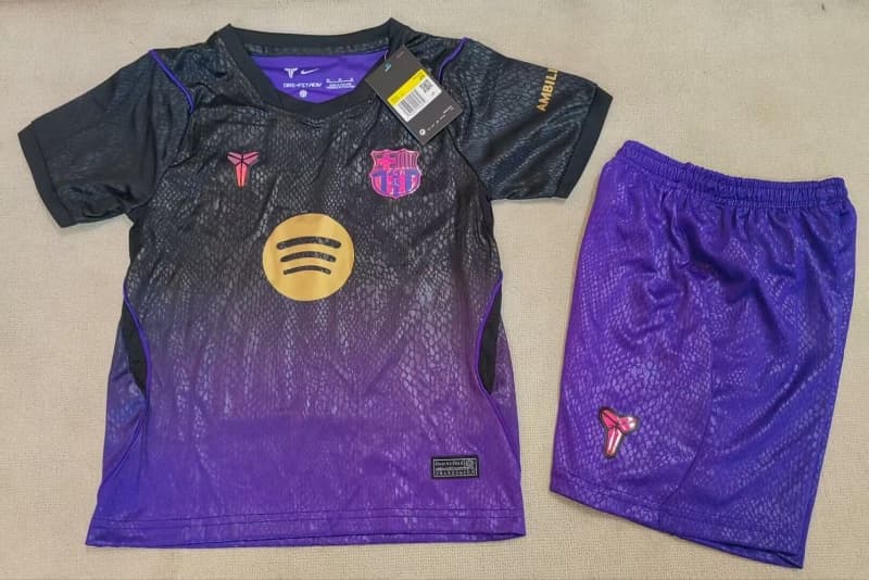 Barcelona 26/27 Kids Away Soccer Jersey And Shorts (Leaked) Barcelona 26/27 Kids Away Soccer Jersey And Shorts (Leaked)