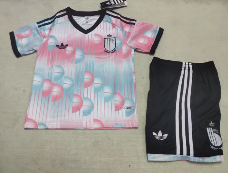 Belgium 2026 Kids World Cup Away Soccer Jersey And Shorts