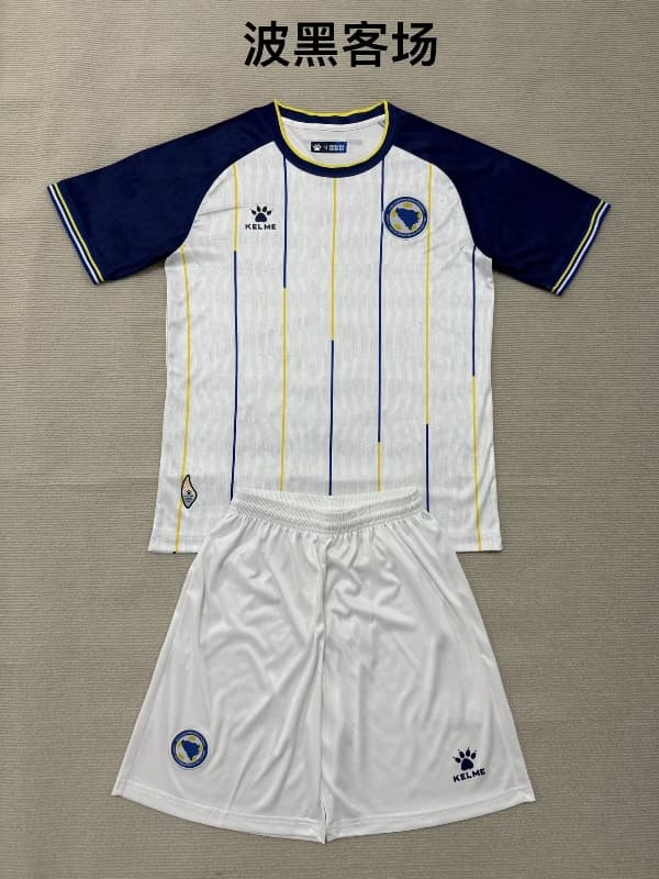 Bosnia Herzegovina 2026 Kids Away Soccer Jersey And Shorts Bosnia Herzegovina 2026 Kids Away Soccer Jersey And Shorts