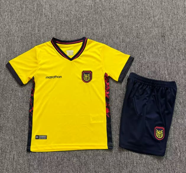 Ecuador 2026 Kids Home Soccer Jersey And Shorts