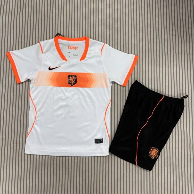 Netherlands 2026 Kids World Cup Away Soccer Jersey And Shorts