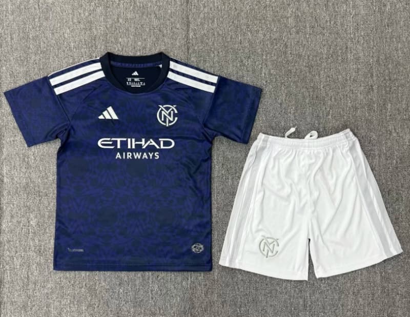 New York City 2026 Kids Away Soccer Jersey And Shorts