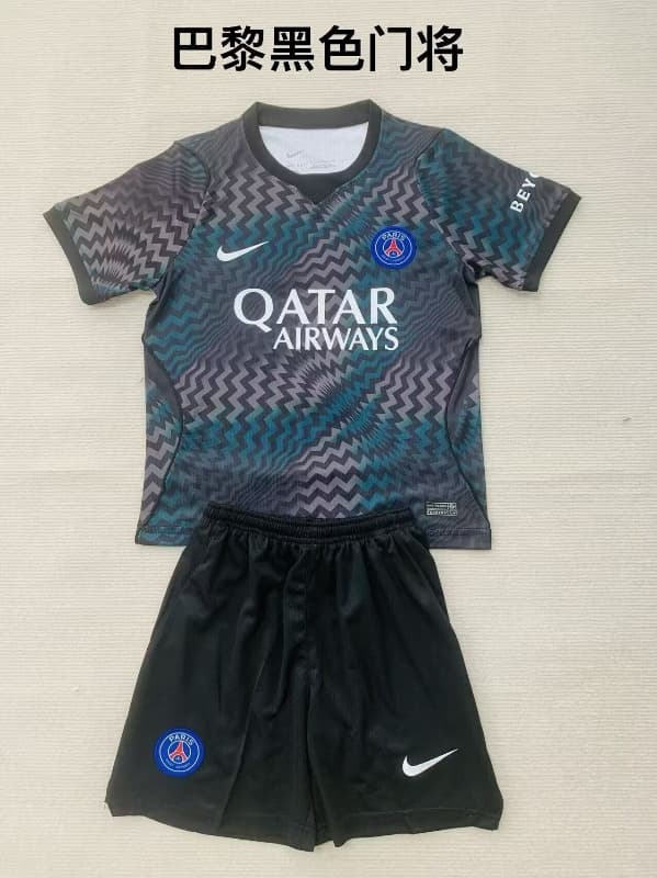 Paris St Germain 26/27 Kids Goalkeeper Black Soccer Jersey And Shorts Paris St Germain 26/27 Kids Goalkeeper Black Soccer Jersey And Shorts
