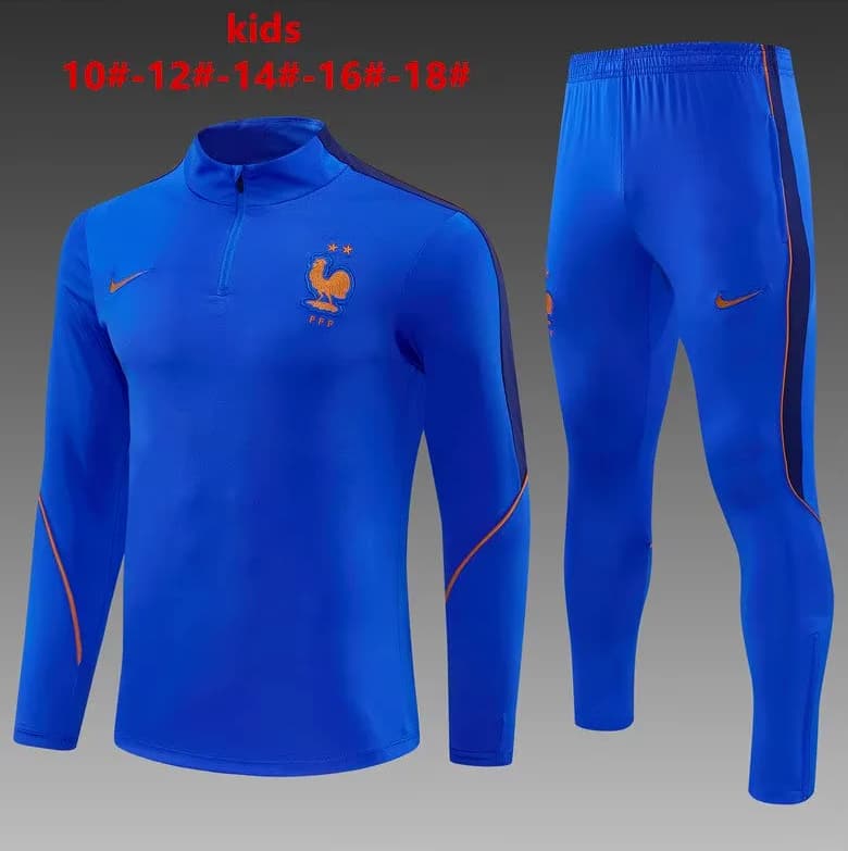 France 2026 Kids Blue Soccer Tracksuit