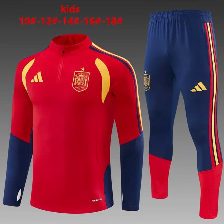Spain 2026 Kids Red Soccer Tracksuit