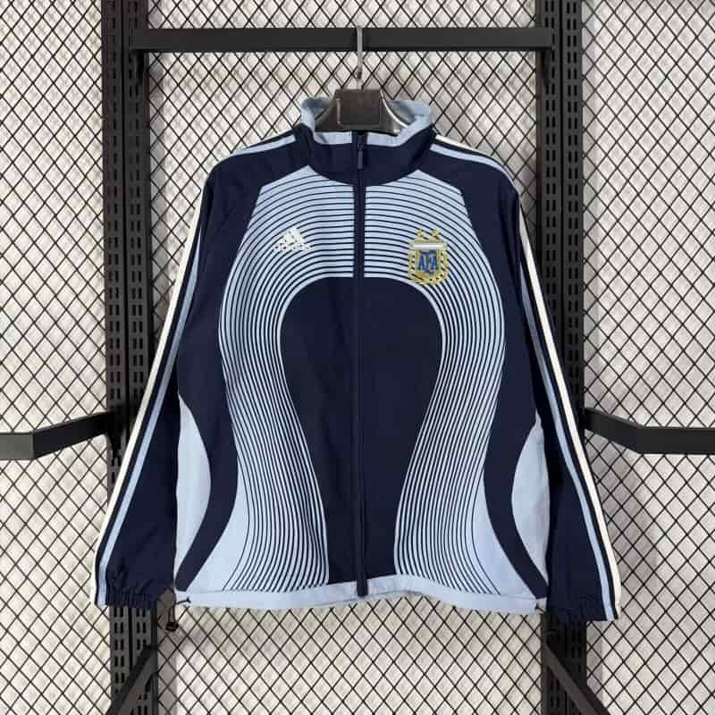 AAA(Thailand) Argentina 2026 Dark Blue Soccer Windbreaker 02