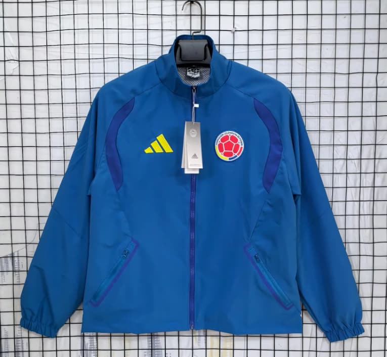 AAA(Thailand) Colombia 2026 Blue Soccer Windbreaker