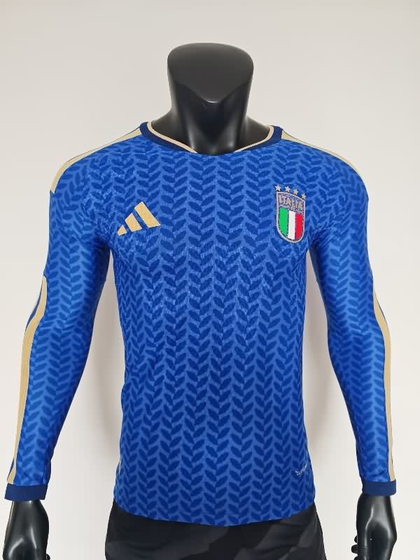 AAA(Thailand) Italy 2026 Home Long Sleeve Soccer Jersey (Player)