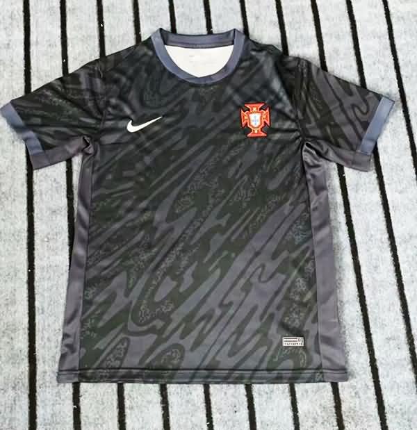 AAA(Thailand) Portugal 2024 Goalkeeper Black Soccer Jersey