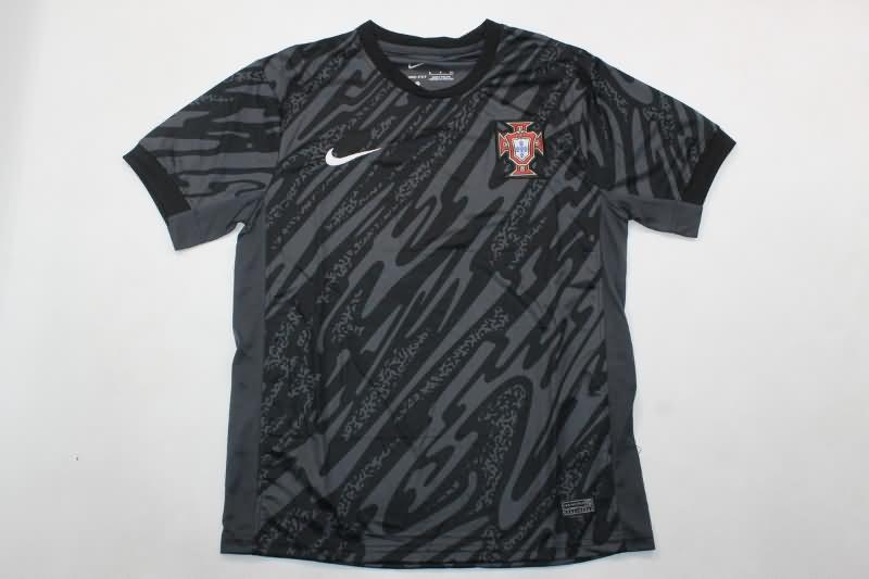 AAA(Thailand) Portugal 2024 Goalkeeper Black Soccer Jersey