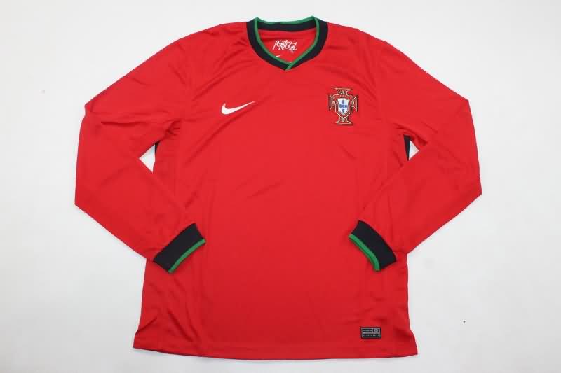 AAA(Thailand) Portugal 2024 Home Long Sleeve Soccer Jersey