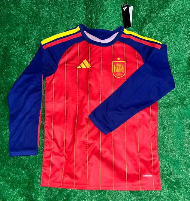 AAA(Thailand) Spain 2026 World Cup Home Long Sleeve Soccer Jersey