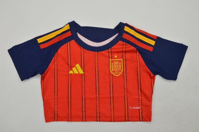 AAA(Thailand) Spain 2026 World Cup Home Women Cropped Soccer Jersey AAA(Thailand) Spain 2026 World Cup Home Women Cropped Soccer Jersey