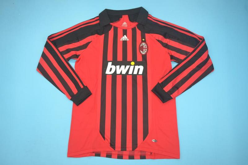 AAA(Thailand) AC Milan 2007/08 Home Long Retro Soccer Jersey