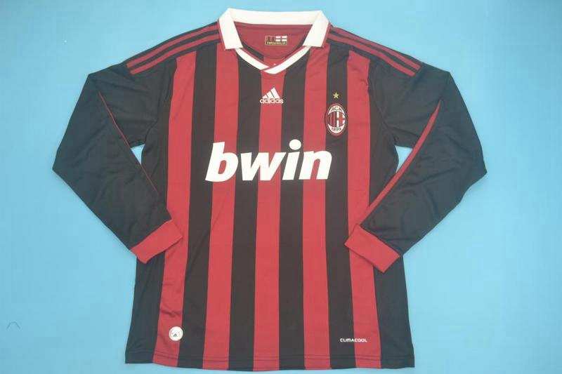 AAA(Thailand) AC Milan 2009/10 Home Long Retro Soccer Jersey