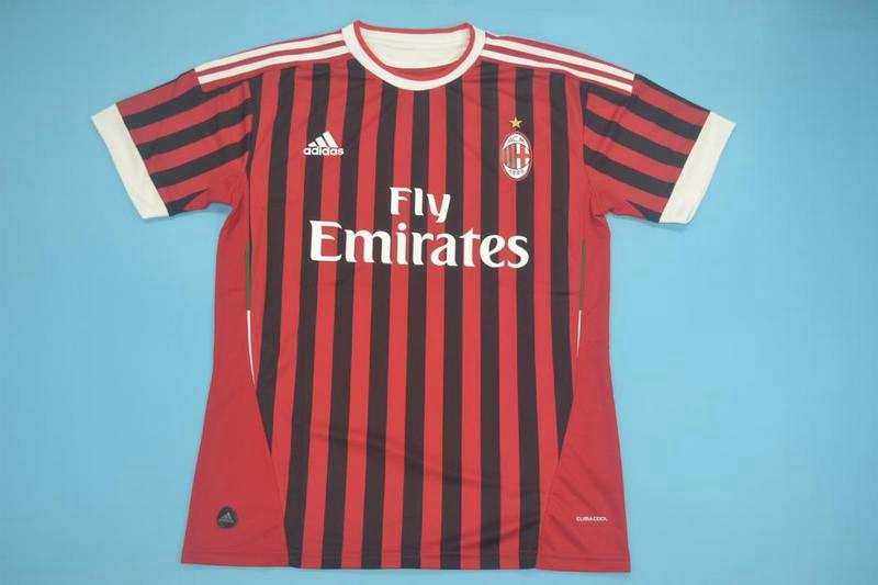 AAA(Thailand) AC Milan 2011/12 Home Retro Soccer Jersey