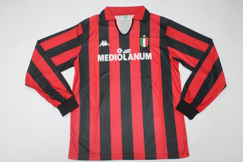 AAA(Thailand) AC Milan 1988/89 Home Long Sleeve Retro Soccer Jersey
