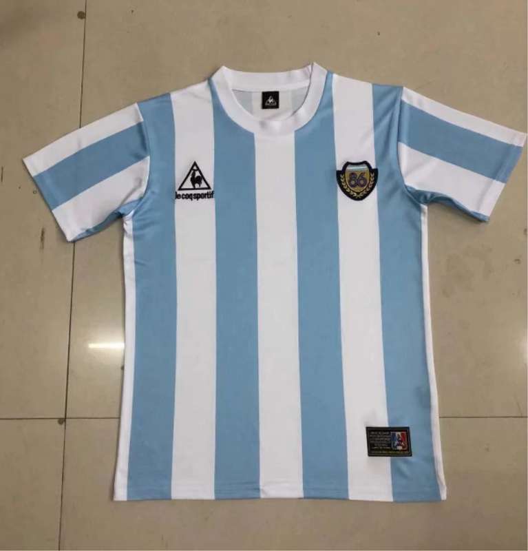 AAA(Thailand) Argentina 1986 Home Champion Retro Soccer Jersey