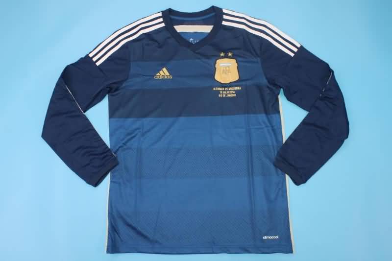 AAA(Thailand) Argentina 2014 Away Long Sleeve Retro Soccer Jersey