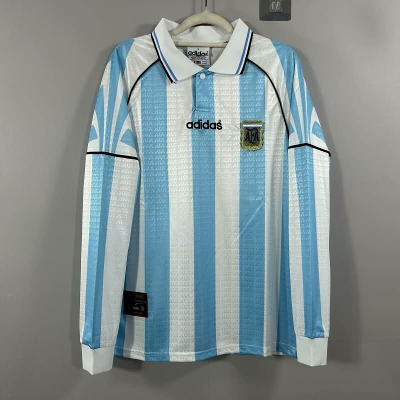 AAA(Thailand) Argentina 1996/97 Home Long Sleeve Retro Soccer Jersey