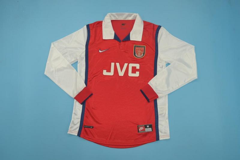 AAA(Thailand) Arsenal 1998/99 Home Retro Long Sleeve Soccer Jersey