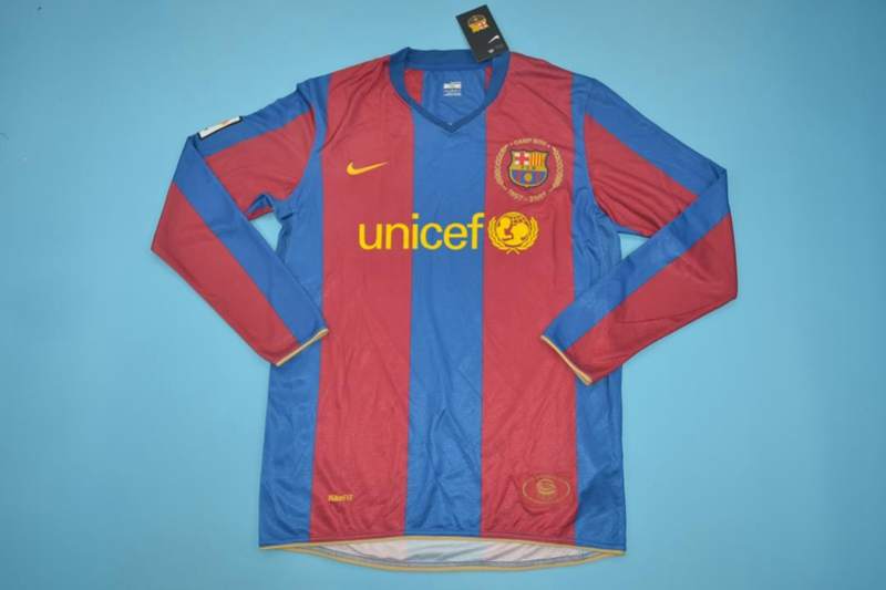 AAA(Thailand) Barcelona 2007/08 Home Long Retro Soccer Jersey