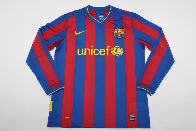 AAA(Thailand) Barcelona 2009/10 Home Long Sleeve Retro Soccer Jersey