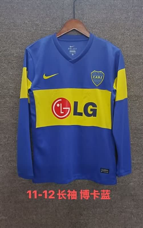 AAA(Thailand) Boca Juniors 2011/12 Home Long Sleeve Retro Soccer Jersey