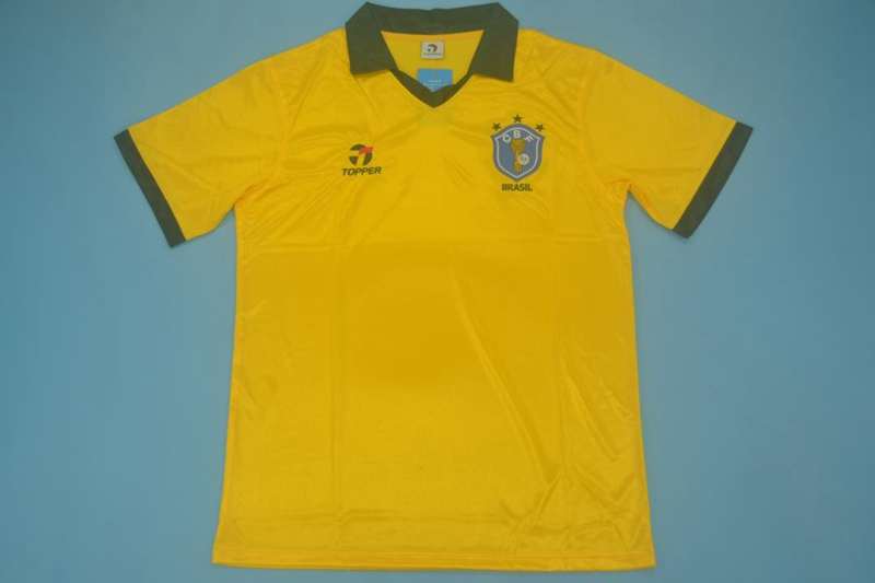 AAA(Thailand) Brazil 1985 Retro Home Soccer Jersey