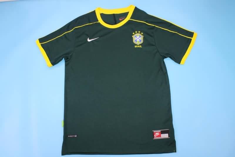 AAA(Thailand) Brazil 1998 Goalkeeper Dark Green Retro Soccer Jersey