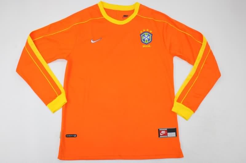 AAA(Thailand) Brazil 1998 Goalkeeper Orange Retro Soccer Jersey