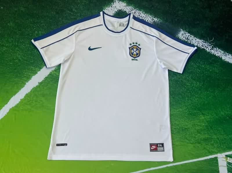 AAA(Thailand) Brazil 1998 Goalkeeper White Retro Soccer Jersey