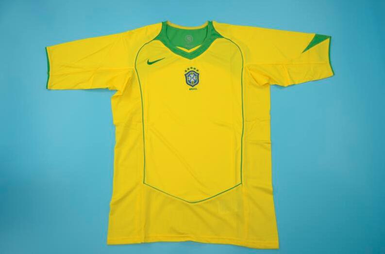AAA(Thailand) Brazil 2004 Retro Home Soccer Jersey