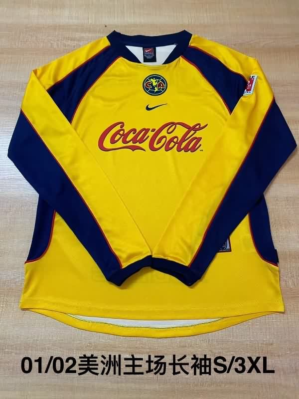 AAA(Thailand) Club America 2001/02 Home Long Sleeve Retro Soccer Jersey