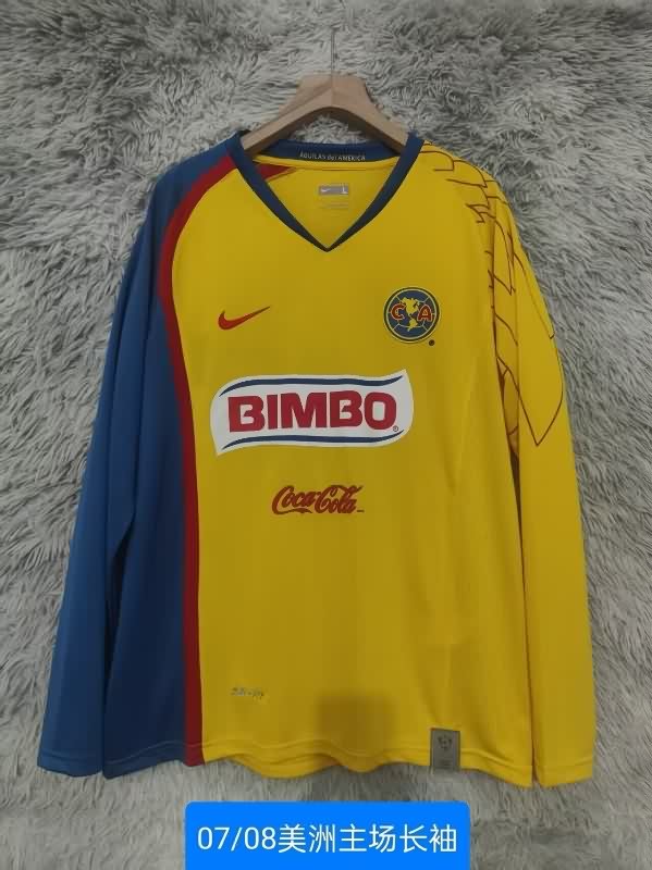 AAA(Thailand) Club America 2007/08 Home Retro Long Sleeve Soccer Jersey