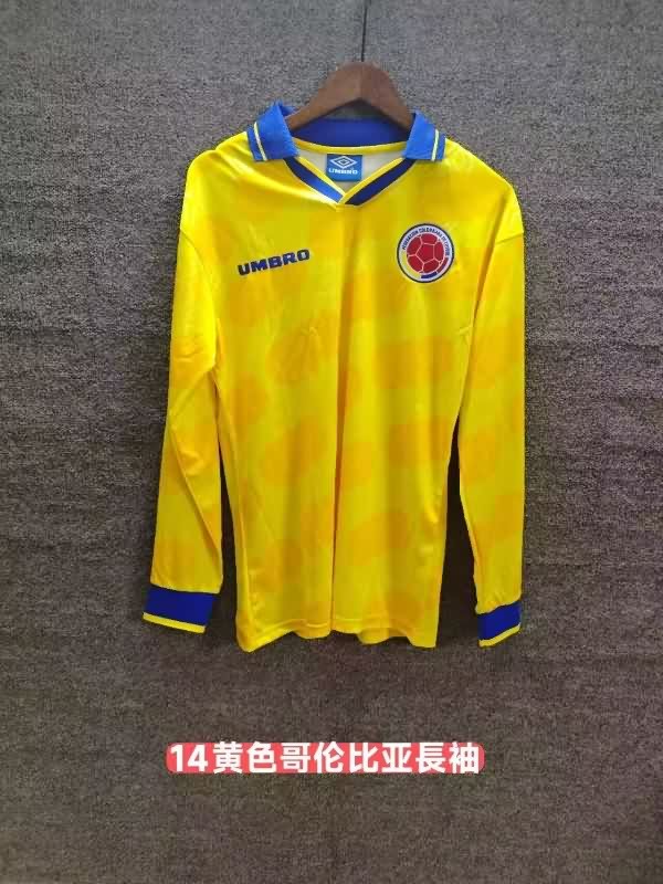 AAA(Thailand) Colombia 1994 Home Long Sleeve Retro Soccer Jersey