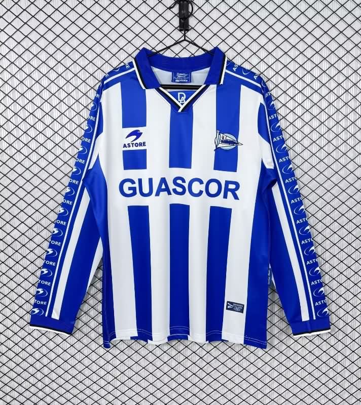AAA(Thailand) Deportivo Alaves 1998/99 Home Retro Long Sleeve Soccer Jersey