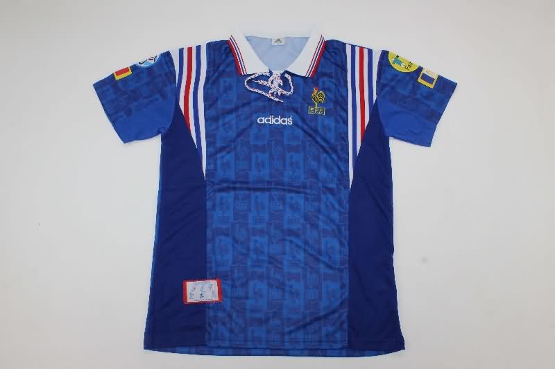 AAA(Thailand) France 1996 Retro Home Soccer Jersey