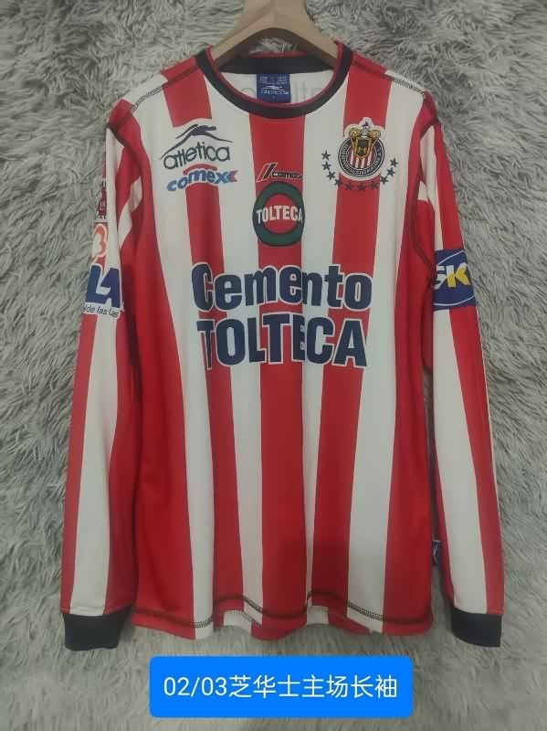 AAA(Thailand) Guadalajara 2002/03 Home Long Sleeve Retro Soccer Jersey