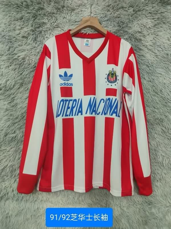 AAA(Thailand) Guadalajara 1991/92 Home Retro Long Sleeve Soccer Jersey