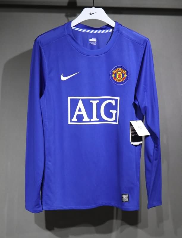 AAA(Thailand) Manchester United 2008/09 Third Long Sleeve Retro Soccer Jersey(Player)