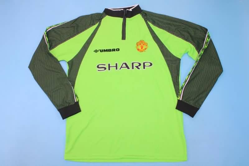 AAA(Thailand) Manchester United 1998/99 GK Green Long Retro Soccer Jersey